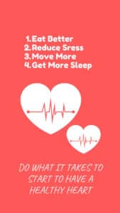 Heart Healthy goals checklist